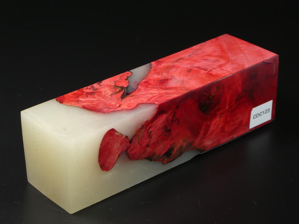 Red / White Hybrid Duck Call Blank