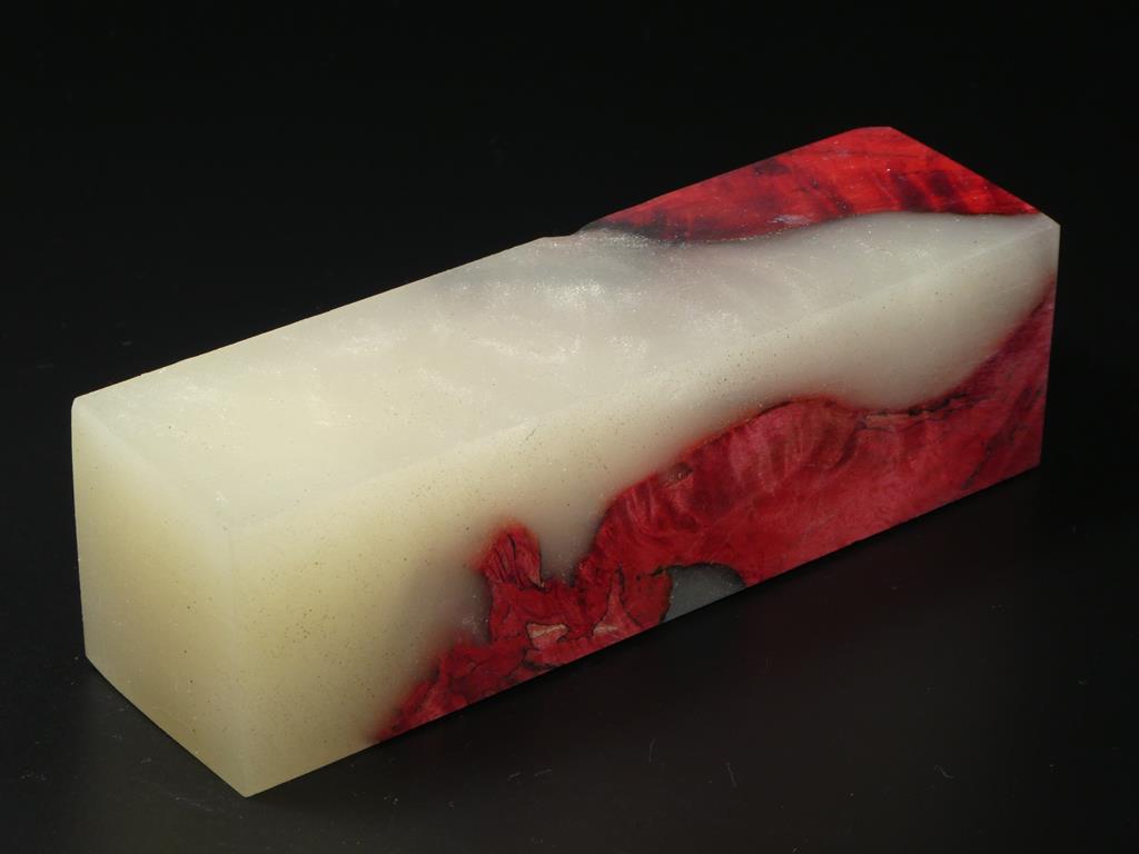 Red / White Hybrid Duck Call Blank