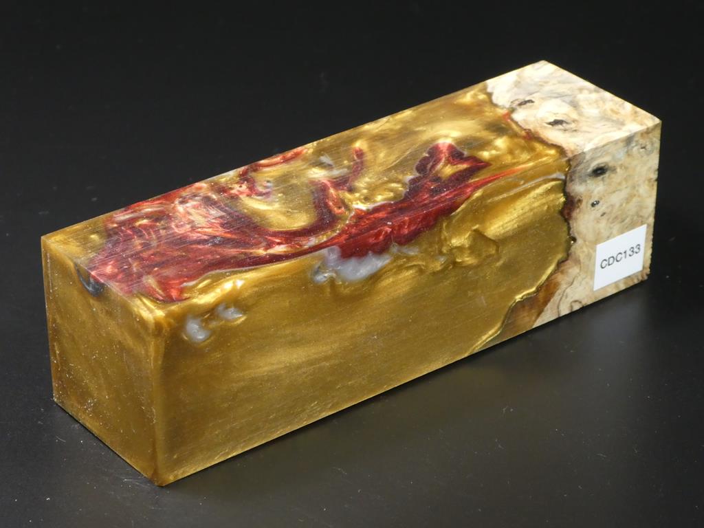 Natural / Gold, Red Hybrid Duck Call Blank