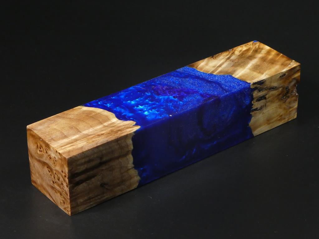 Natural / Blue, Purple Hybrid Duck Call Blank