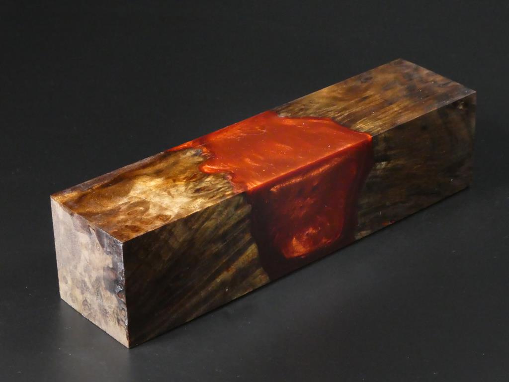 Natural Brown / Orange-Red Hybrid Duck Call Blank