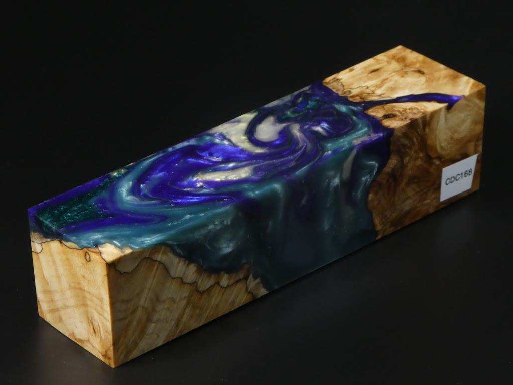 Natural / Blue, Purple, White Hybrid Duck Call Blank