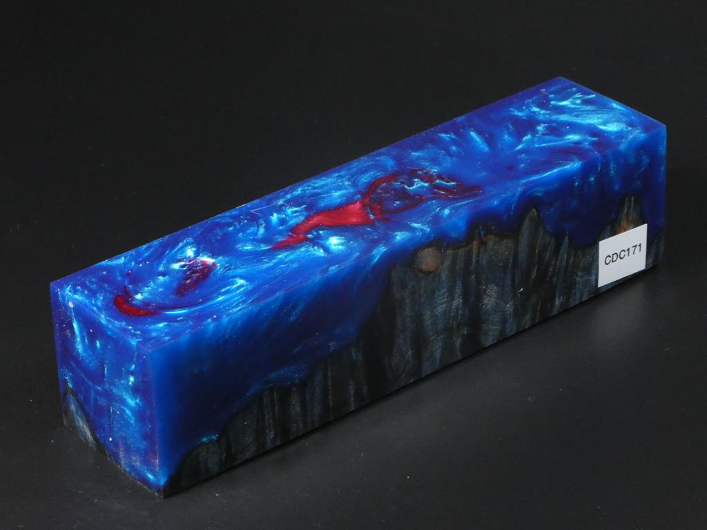 Blue / Blue, Red Hybrid Duck Call Blank