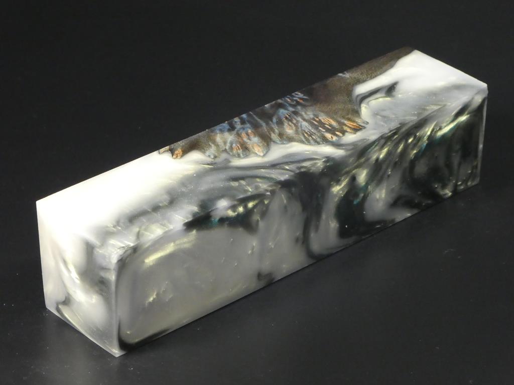 Blue / Teal, White Hybrid Duck Call Blank