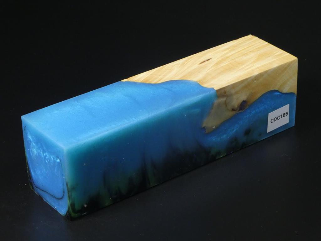 Natural / Blue Hybrid Duck Call Blank