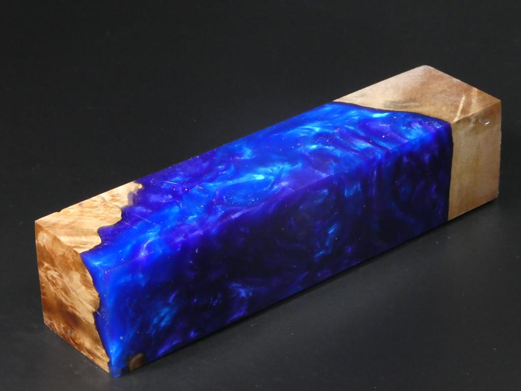 Natural / Blue, Purple Hybrid Duck Call Blank