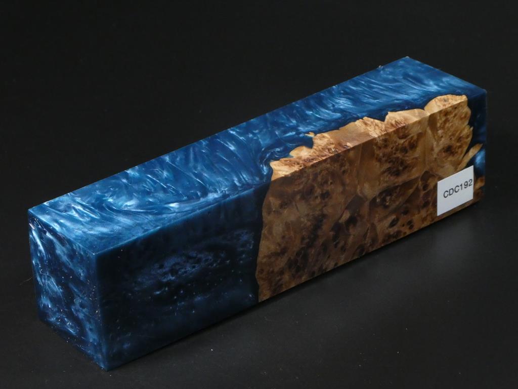 Natural / Teal Hybrid Duck Call Blank