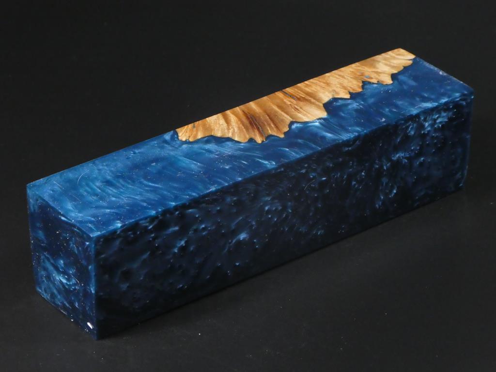 Natural / Teal Hybrid Duck Call Blank