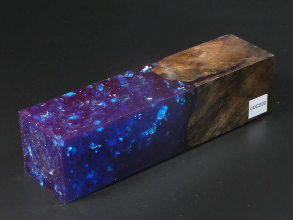 Natural Brown / Blue Hybrid Duck Call Blank