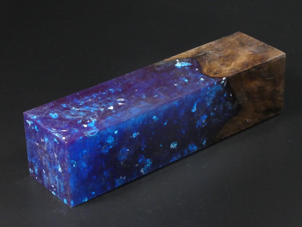 Natural Brown / Blue Hybrid Duck Call Blank