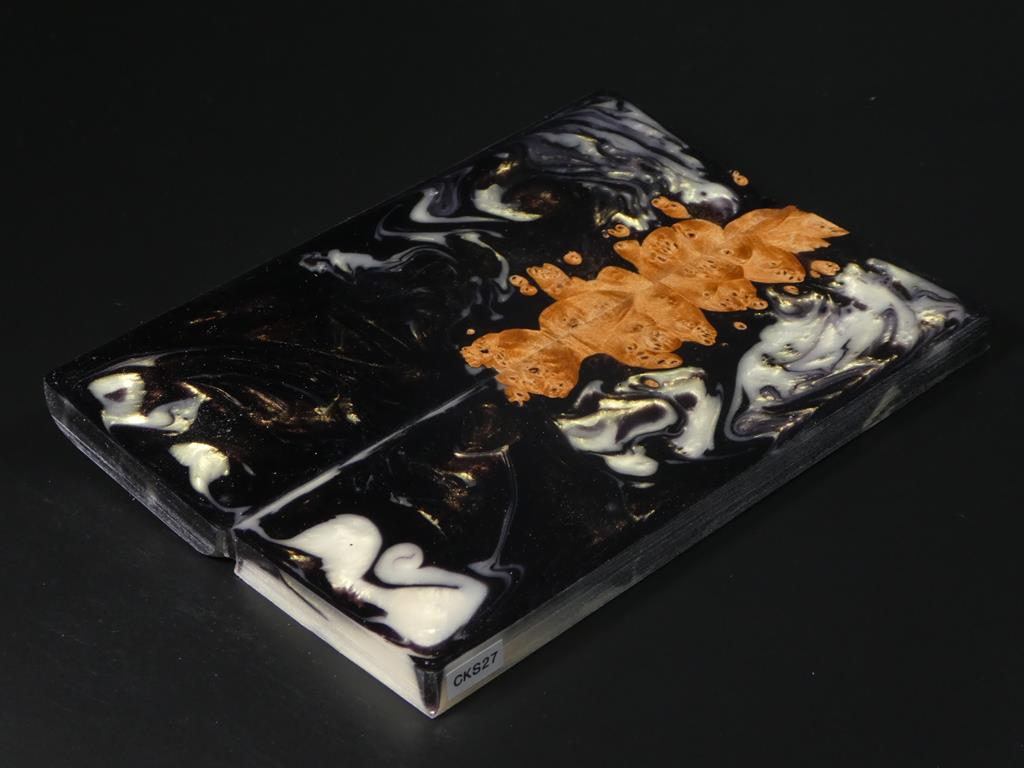 Natural /  Black, White & Gold Hybrid Knife Scales