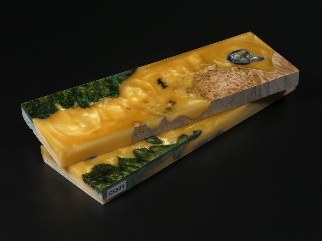 Natural / Green & Yellow Hybrid Knife Scales