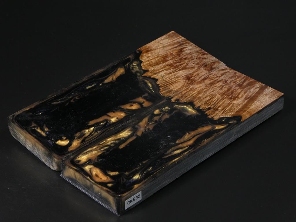 Natural / Black & Gold Hybrid Knife Scales