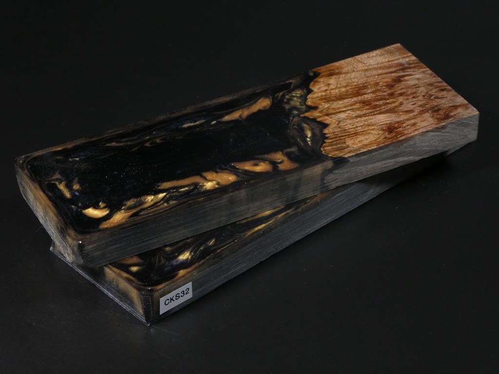 Natural / Black & Gold Hybrid Knife Scales