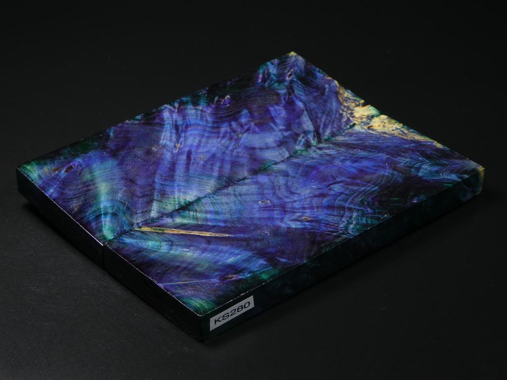 Purple, Blue, Teal Stabilized Maple Knife Scales