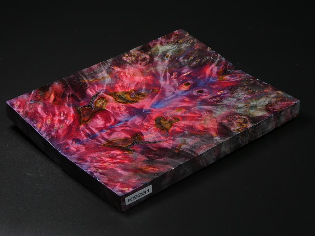 Red & Blue Stabilized Maple Knife Scales