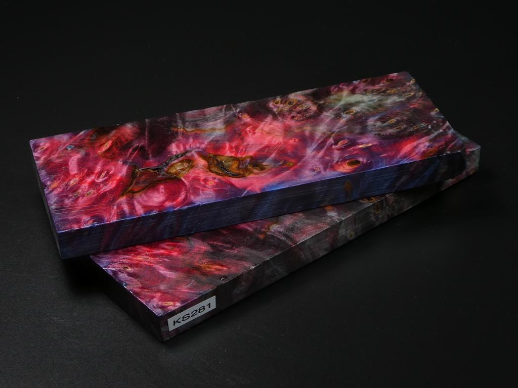 Red & Blue Stabilized Maple Knife Scales