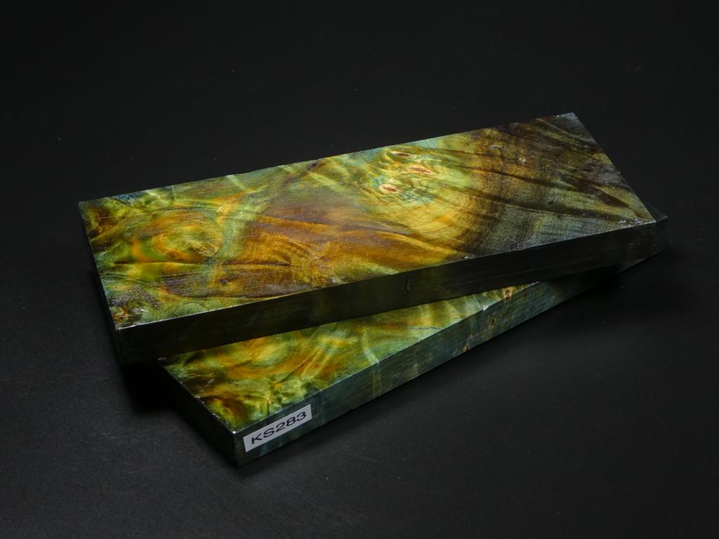 Teal & Orange Stabilized Maple Knife Scales