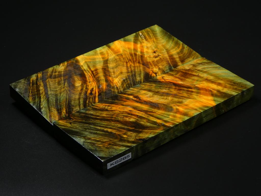 Orange & Green Stabilized Maple Knife Scales