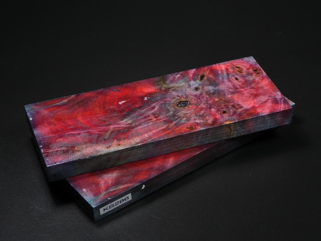 Red & Gray Stabilized Maple Knife Scales