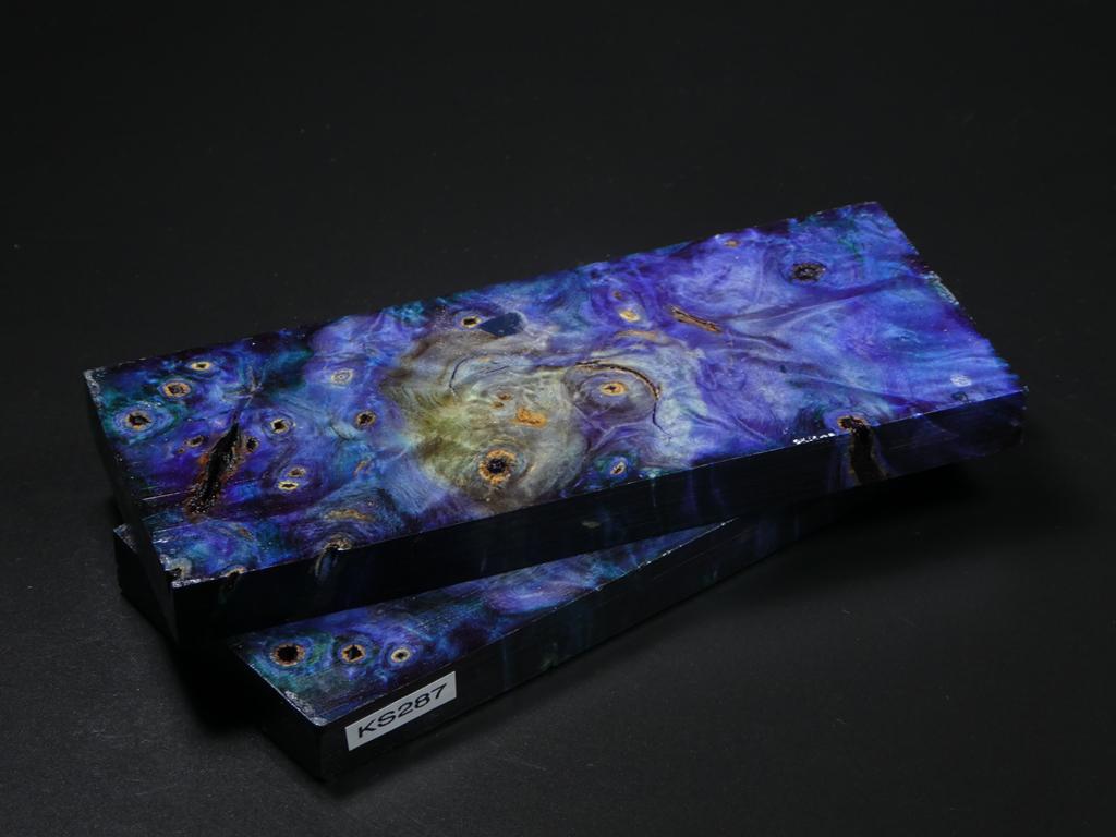 Purple, Blue, Green Stabilized Maple Knife Scales