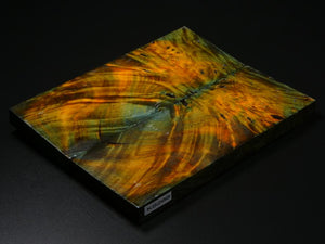 Orange, Yellow, Teal Stabilized Maple Knife Scales