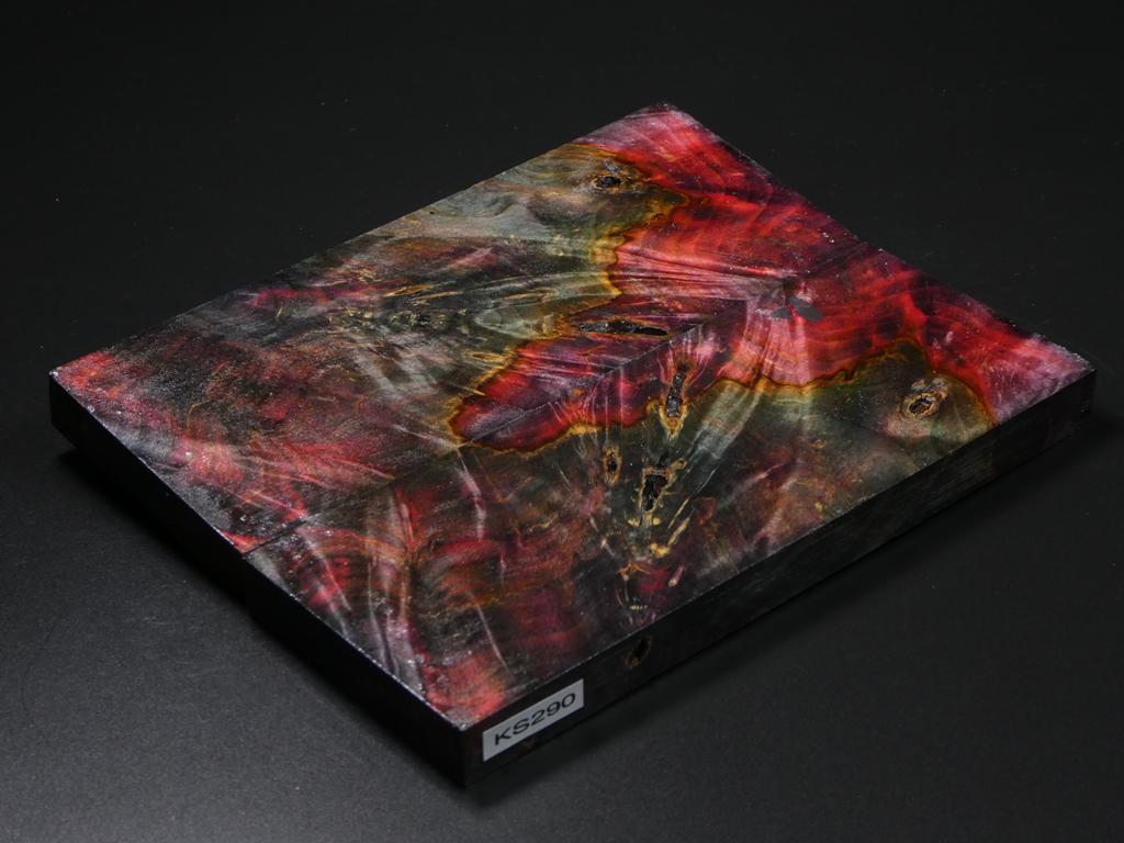 Red, Pink, Gray Stabilized Maple Knife Scales