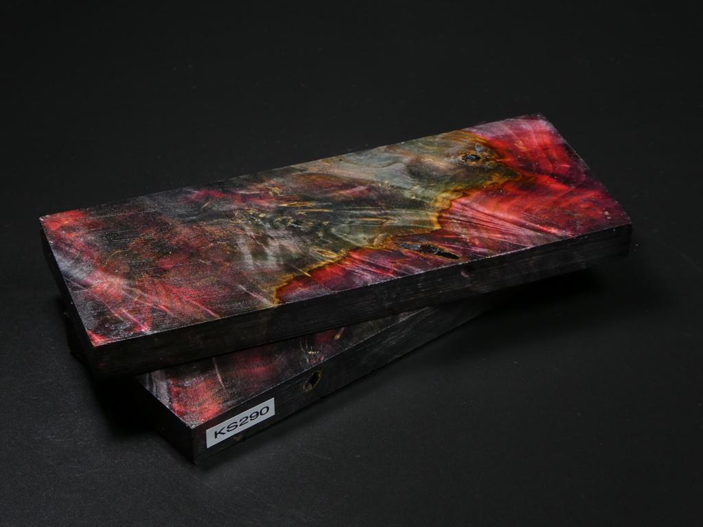 Red, Pink, Gray Stabilized Maple Knife Scales