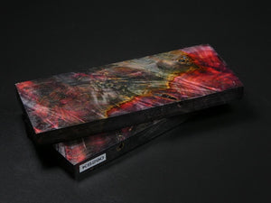 Red, Pink, Gray Stabilized Maple Knife Scales