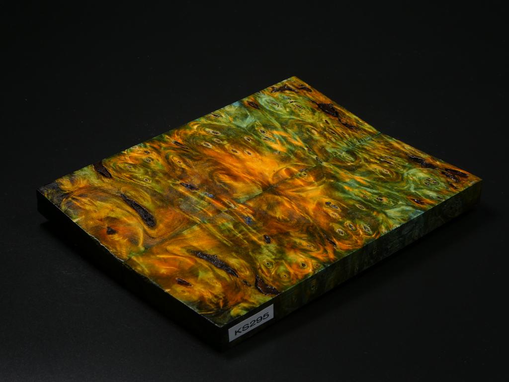 Orange, Yellow, Green, Blue Stabilized Maple Knife Scales