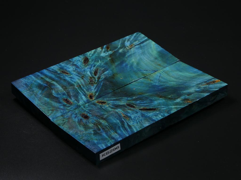 Blue, Green, Gold Stabilized Maple Knife Scales