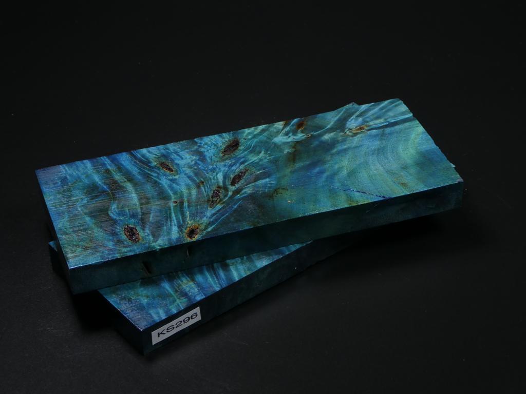 Blue, Green, Gold Stabilized Maple Knife Scales