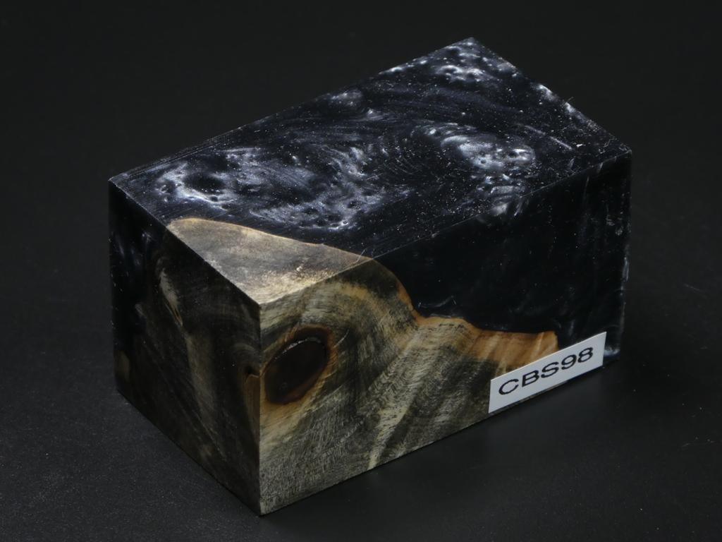 Natural / Black, Gray Hybrid Bottle Stopper Blank