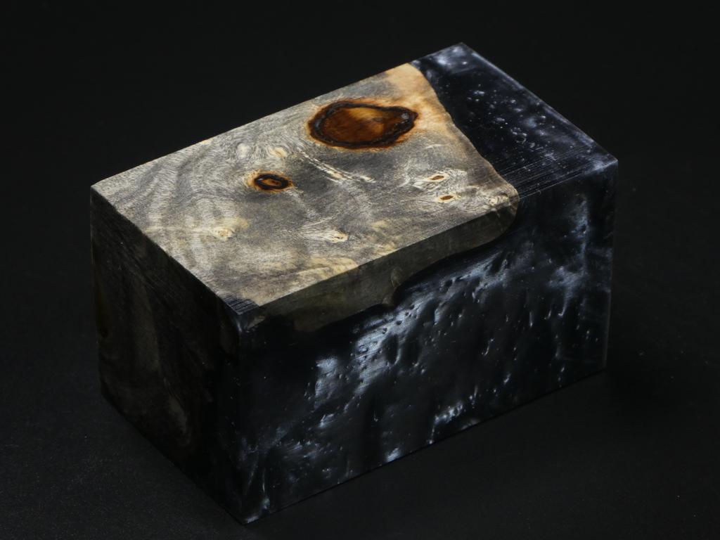 Natural / Black, Gray Hybrid Bottle Stopper Blank