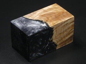 Natural / Black, Gray Hybrid Bottle Stopper Blank