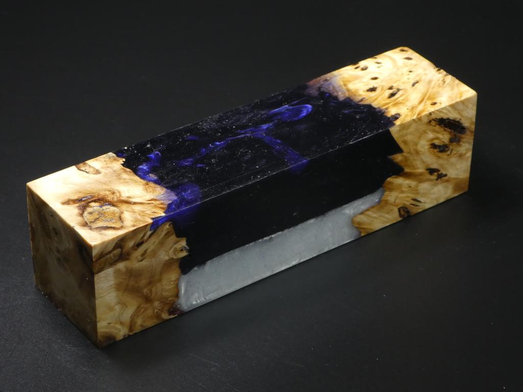 Natural /  White, Purple Hybrid Duck Call Blank