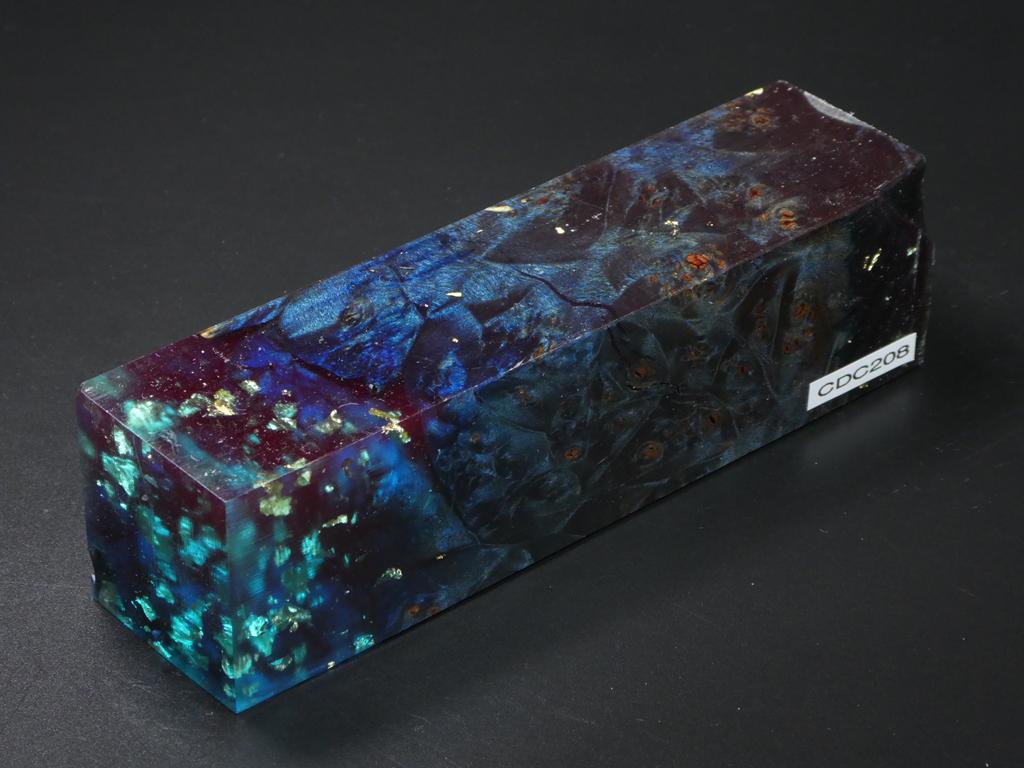 Blue /  Clear Blue with Flakes Hybrid Duck Call Blank