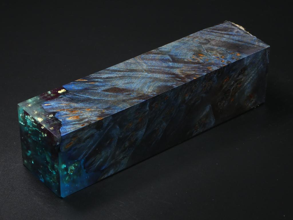 Blue /  Clear Blue with Flakes Hybrid Duck Call Blank