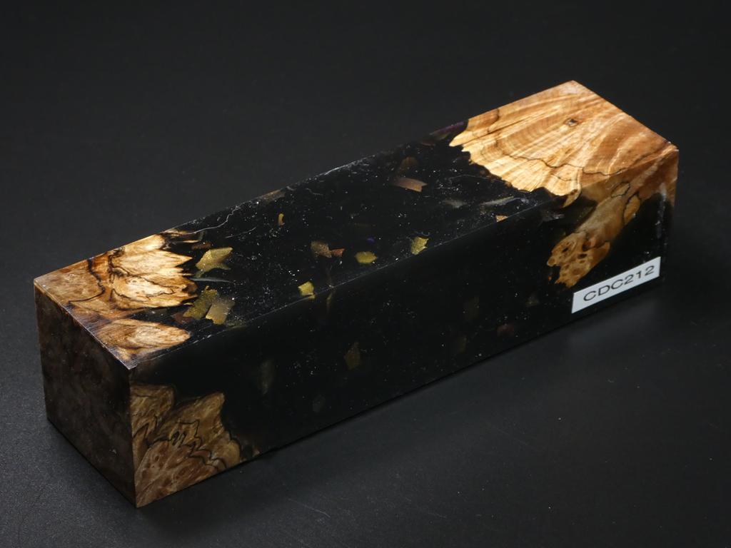 Natural /  Black with Flakes Hybrid Duck Call Blank