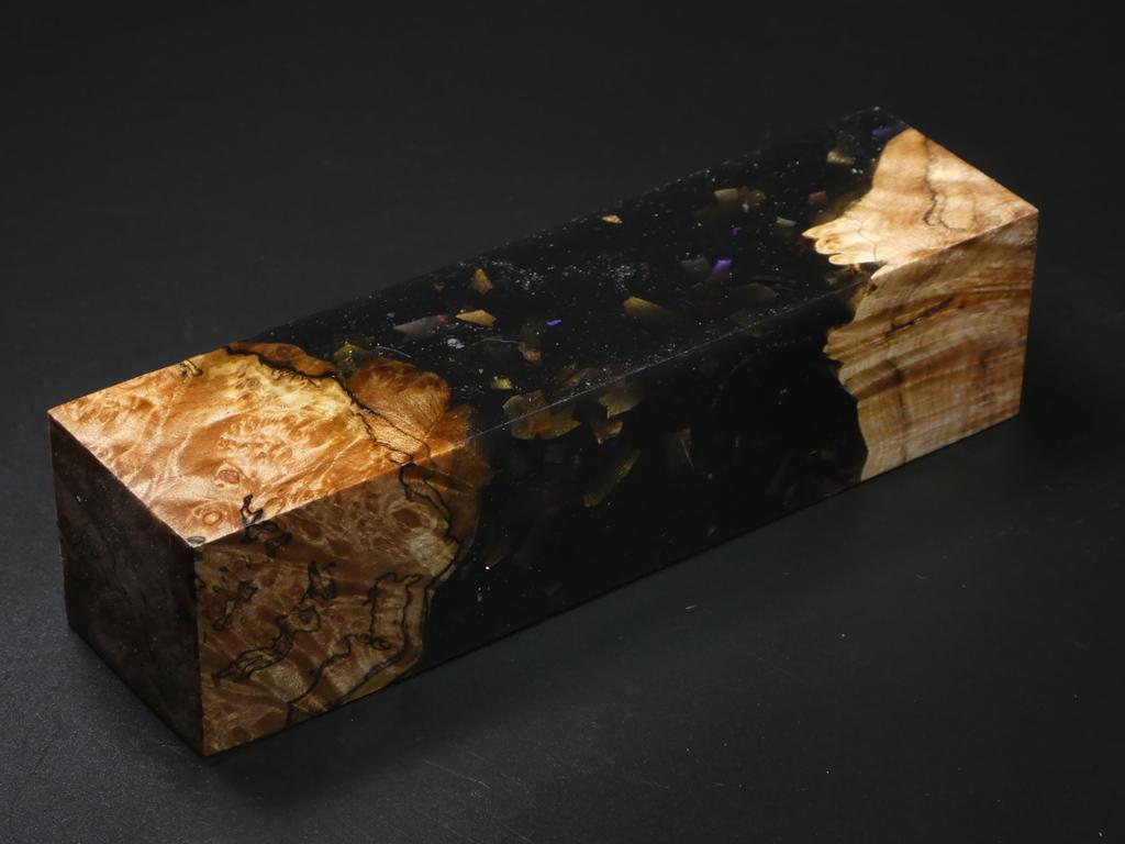 Natural /  Black with Flakes Hybrid Duck Call Blank