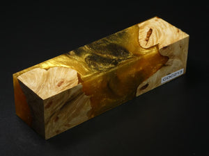 Natural /  Gold, Black, Orange Hybrid Duck Call Blank