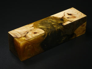 Natural /  Gold, Black, Orange Hybrid Duck Call Blank