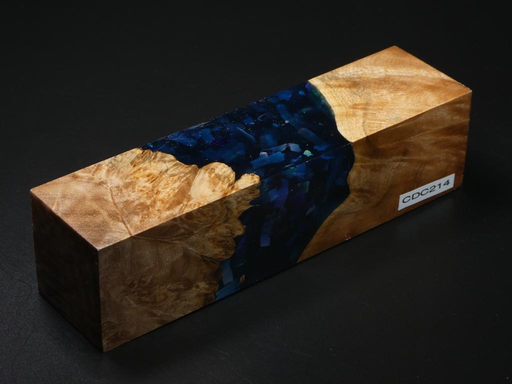 Natural /  Blue with Flakes Hybrid Duck Call Blank