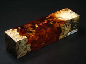 Natural /  Clear Orange with Flakes Hybrid Duck Call Blank