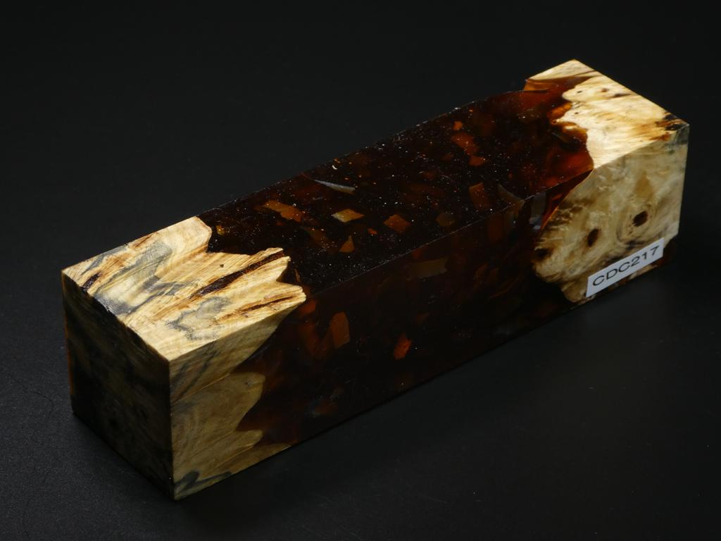 Natural /  Orange with Flakes Hybrid Duck Call Blank
