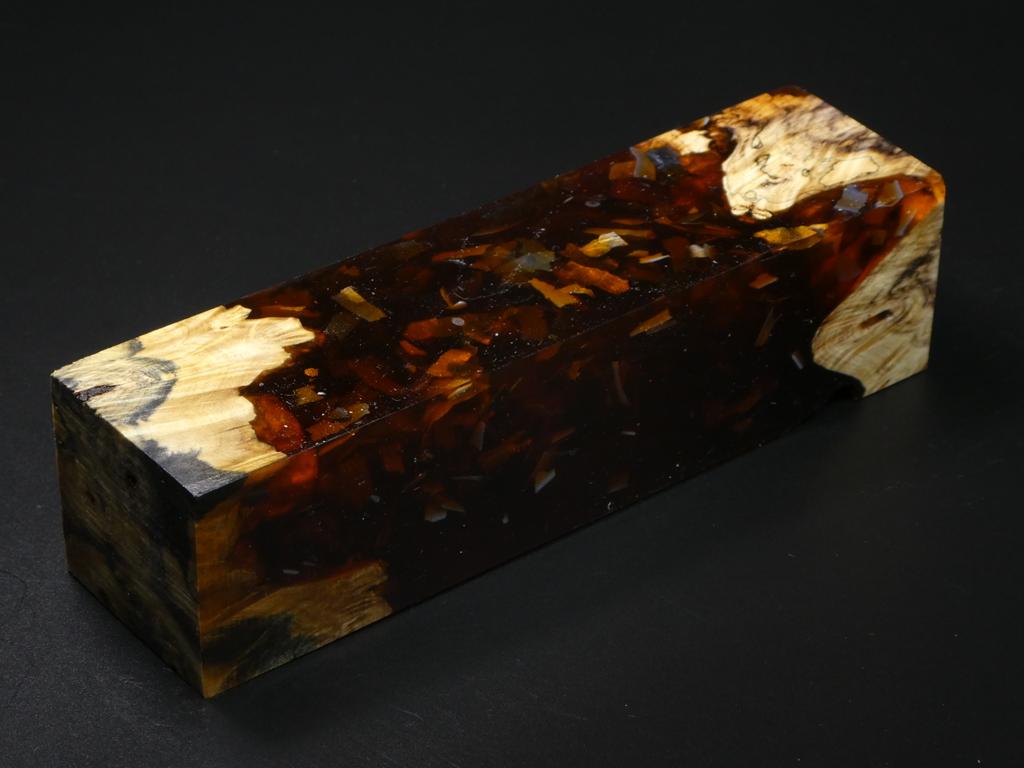 Natural /  Orange with Flakes Hybrid Duck Call Blank