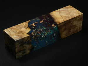 Natural /  Blue with Flakes  Hybrid Duck Call Blank