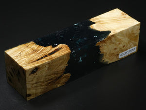 Natural /  Blue, Black with Flakes Hybrid Duck Call Blank