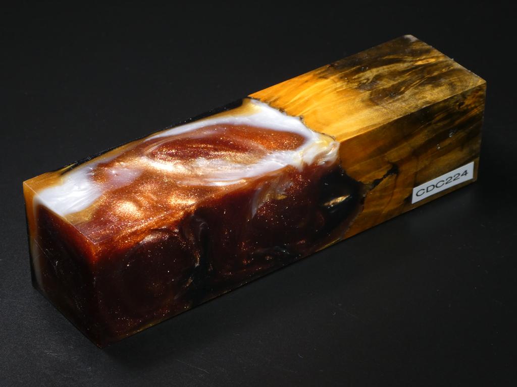 Orange /  Black, Copper, White Hybrid Duck Call Blank