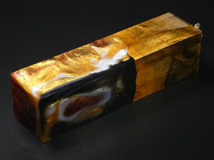 Orange /  Black, Copper, White Hybrid Duck Call Blank